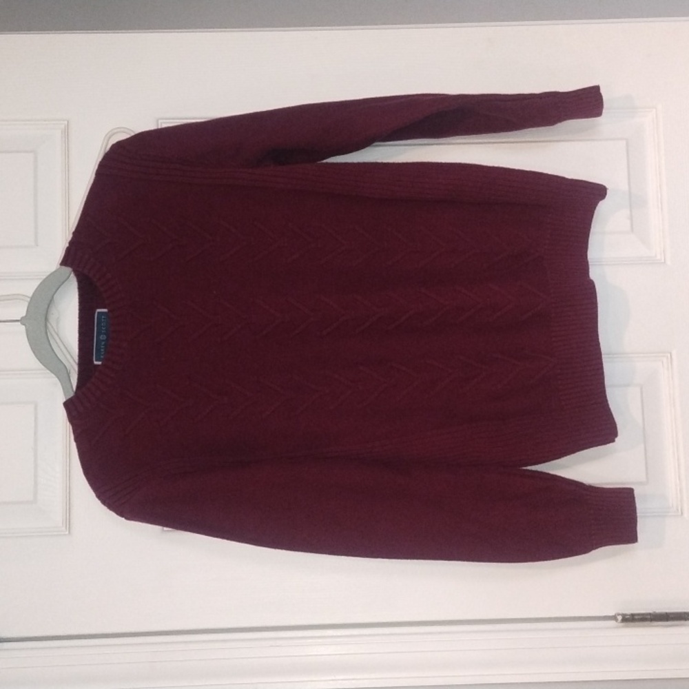 Karen Scott Maroon Crewneck Sweater